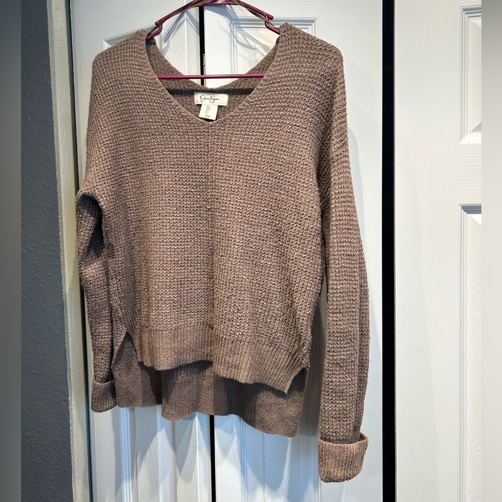Jessica Simpson Brown V-Neck Sweater